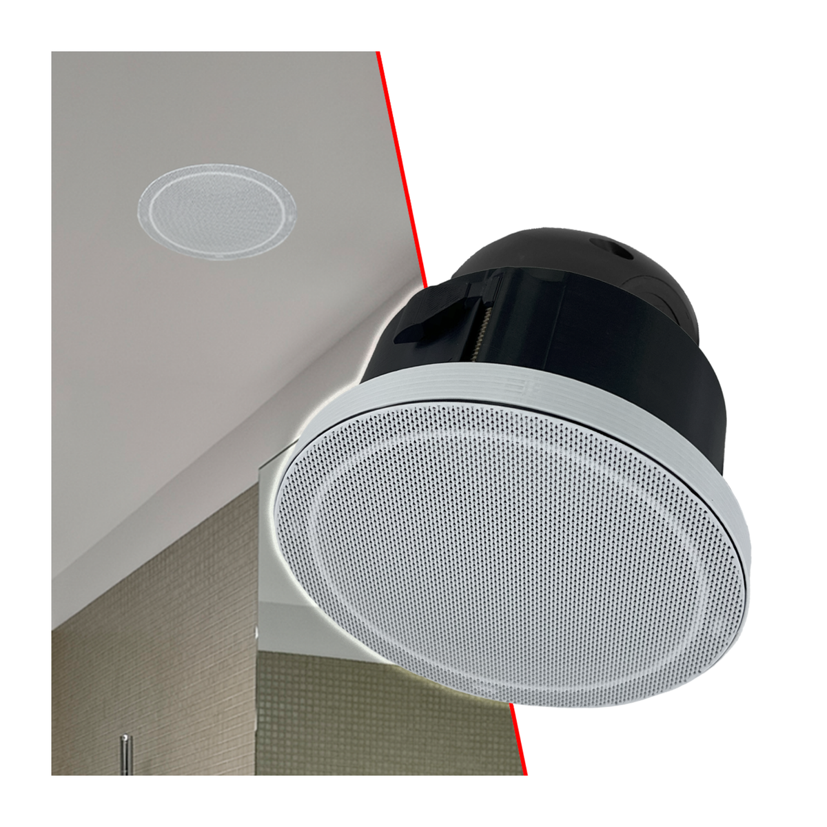 Suporte de Teto para Echo Dot 5 e Echo Pop (Alexa) — Pro Light, No Frame (Embutido)