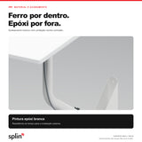 Ferro com pintura epóxi branca para uso externo