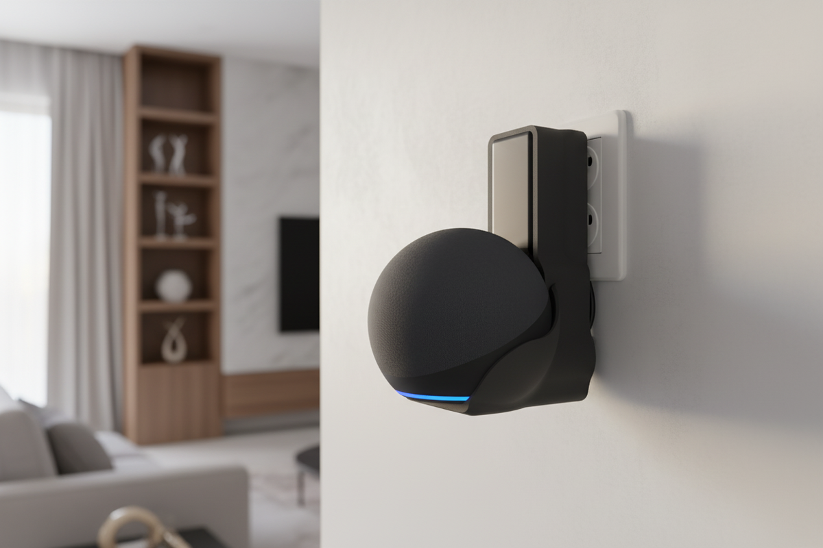 Suporte de Tomada para Echo Dot 5 (Alexa) — Compacto V4