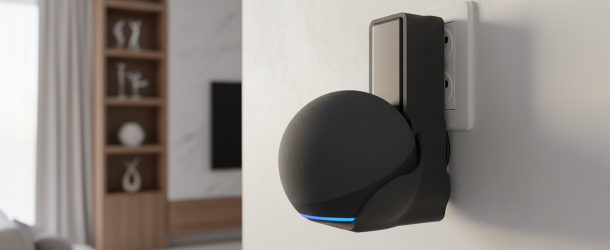 Suporte de Tomada para Echo Dot 5 (Alexa) — Compacto V4