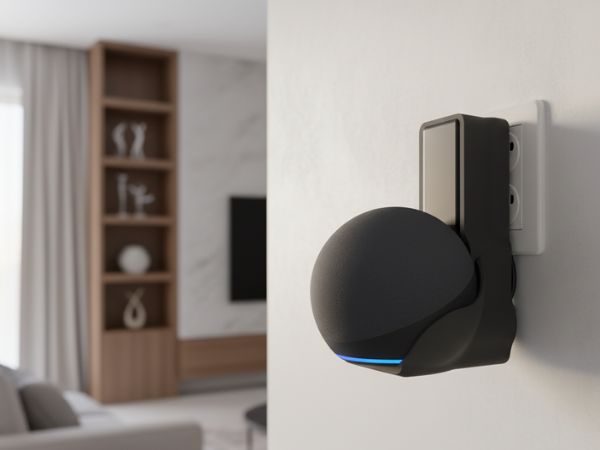 Suporte de Tomada para Echo Dot 5 (Alexa) — Compacto V4