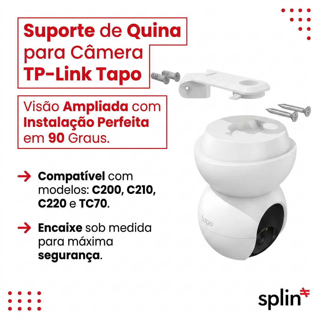 Suporte de Parede e Quina para Câmera TP-Link Tapo C200, C210, C220 e TC70