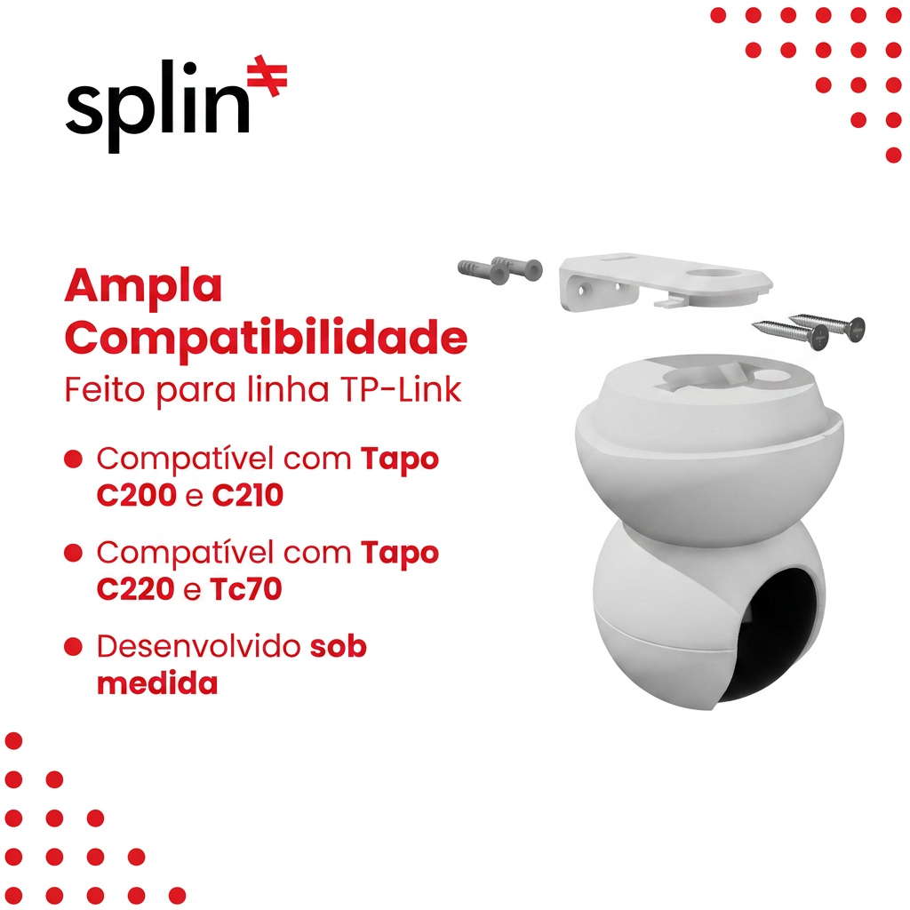 Suporte de Parede e Quina para Câmera TP-Link Tapo C200, C210, C220 e TC70