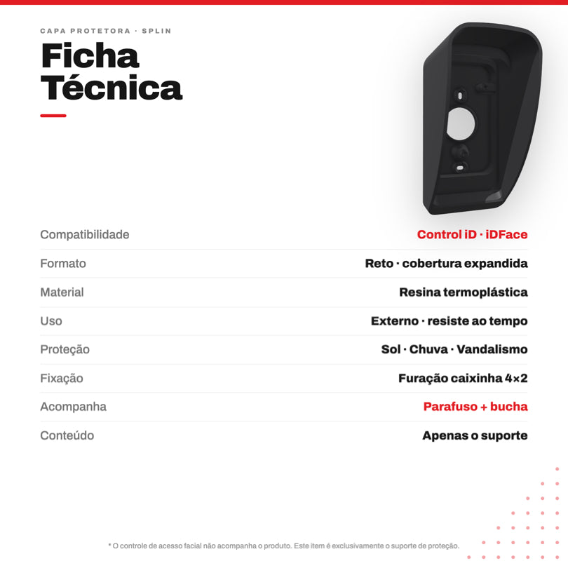 Facial Control ID - Id Face - reto (coberta expandida) - imagem do produto