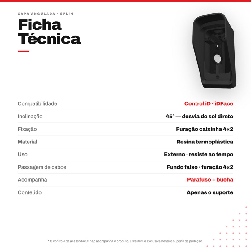 Facial Control ID - Id Face - 45 graus - imagem do produto
