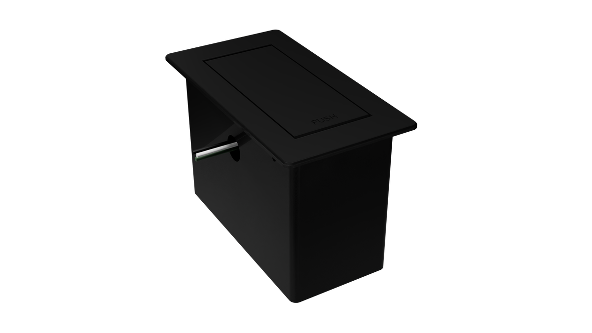 Caixa de tomada para mesa - Tampa giratória  — Preto