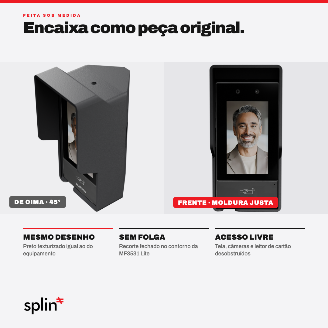 Encaixe sob medida, vista de cima e de frente