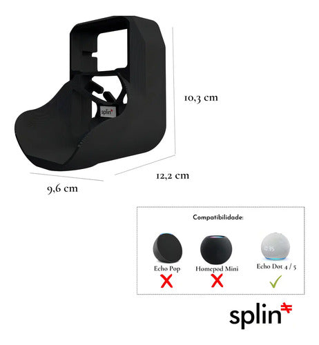 Compacto de Tomada - Echo Dot 5 - Compacto V4 - Fonte na horizontal - imagem do produto