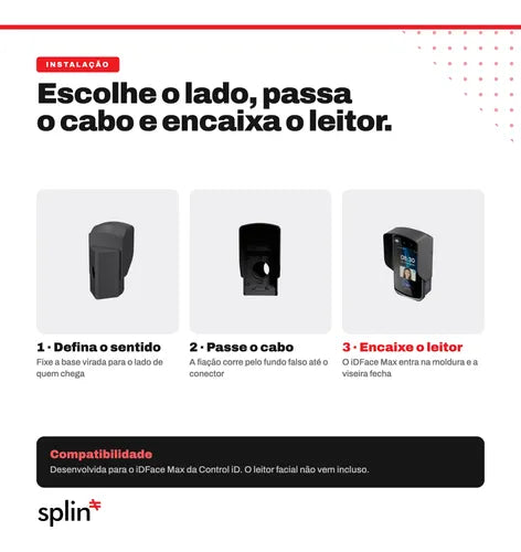 Suporte SPLIN Control iD iDMax — Modelo 45° — etapas de instalação