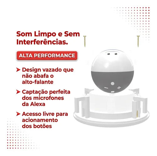 Suporte de Teto - Echo Dot 5 e Homepod Mini - Linha PRO - Acabamento redondo - imagem do produto