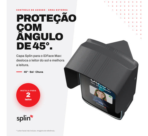 Suporte SPLIN Control iD iDMax — Modelo 45° — proteção e ângulo de instalação
