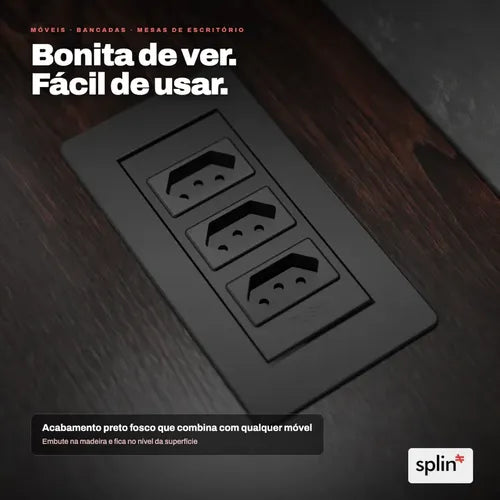 Caixa de tomada para mesa - Tampa giratória