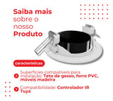 Suporte de teto - Controle IR Nova Digital Tuya - Acabamento quadrado - imagem do produto