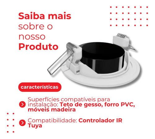 Suporte de teto - Controle IR Nova Digital Tuya - Acabamento quadrado - imagem do produto