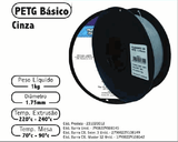 Filamento PETG — cor Cinza