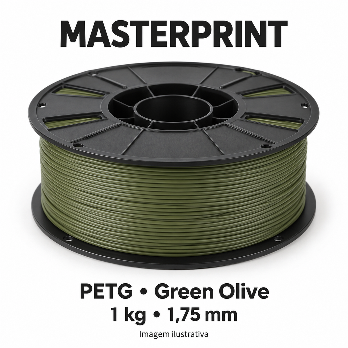 Filamento PETG — cor Green Olive