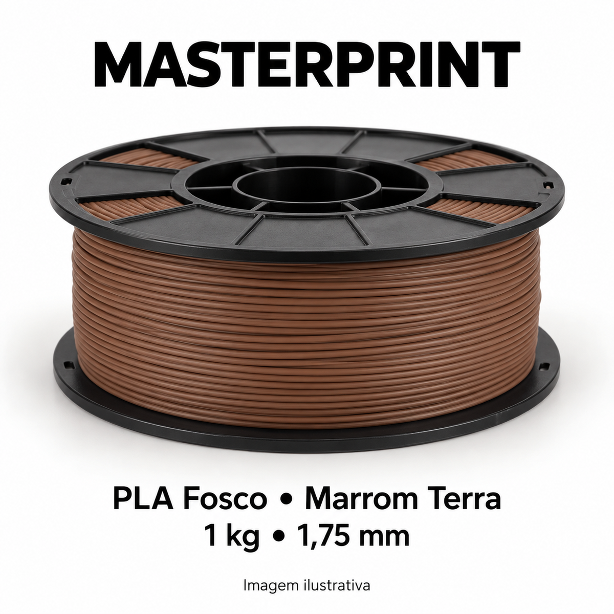 Filamento PLA Fosco — cor Marrom Terra