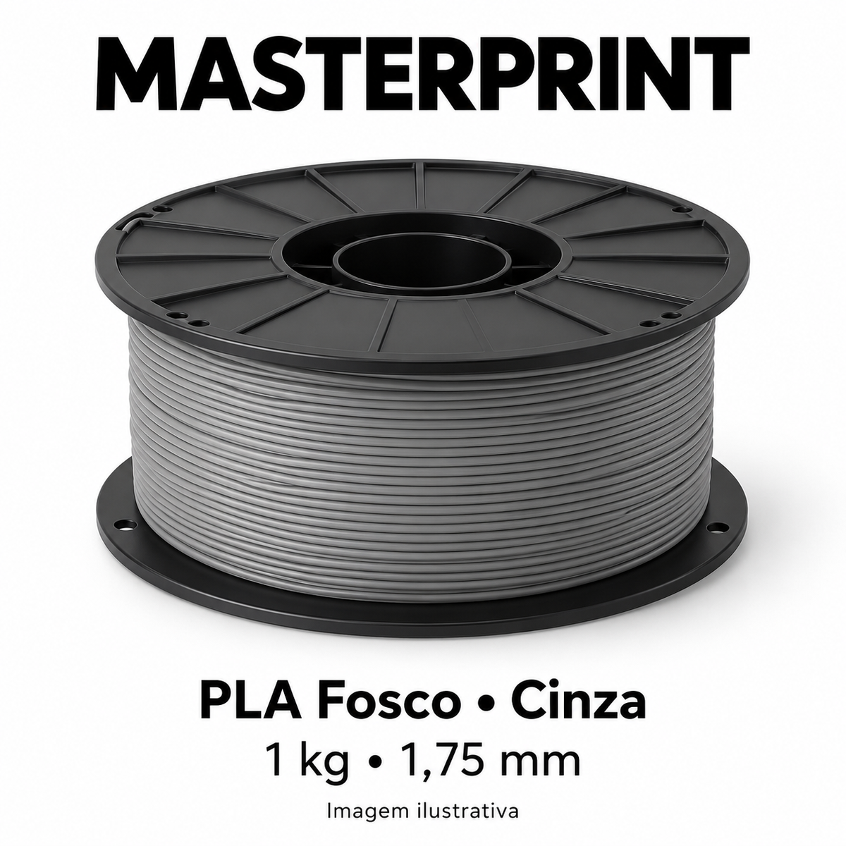 Filamento PLA Fosco — cor Cinza