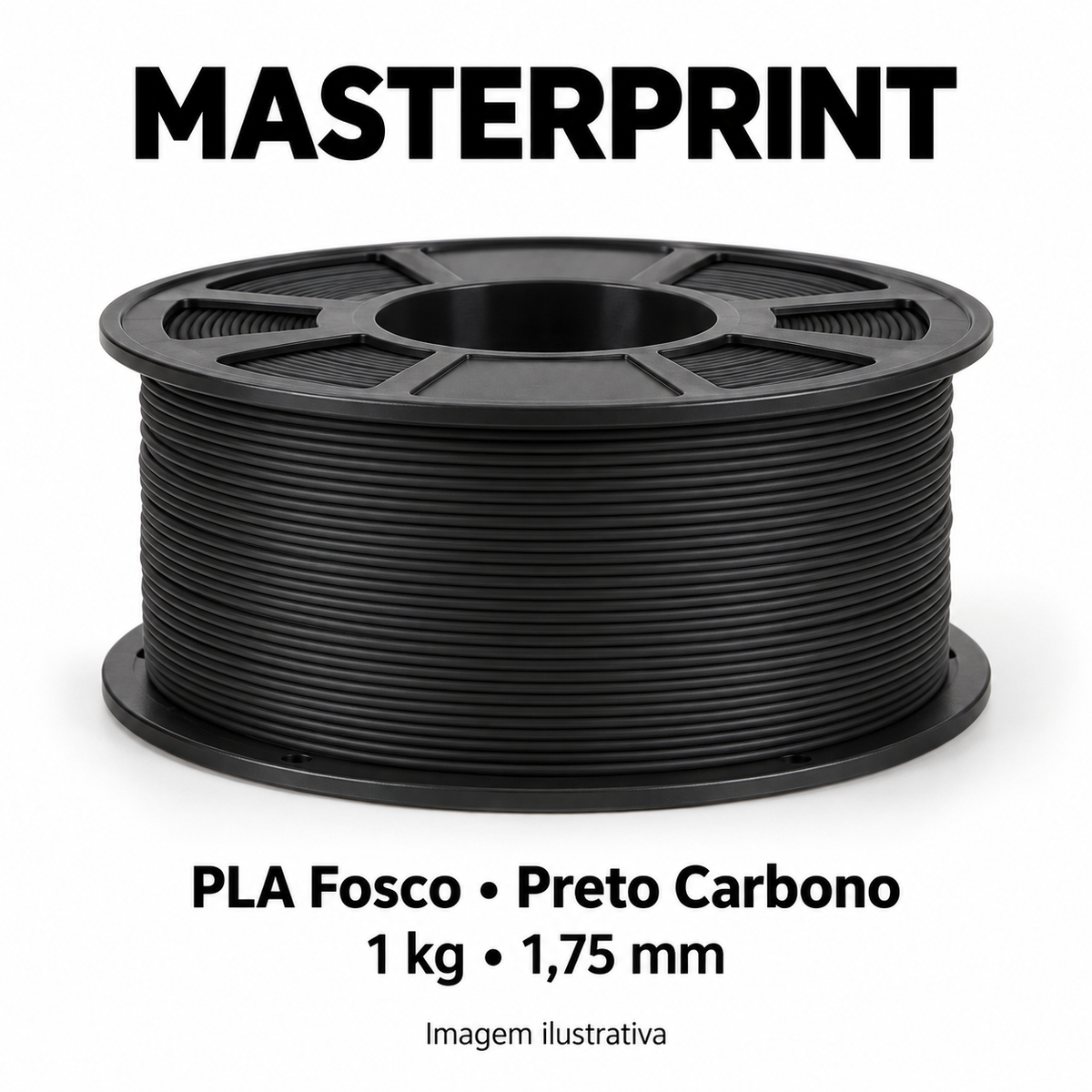 Filamento PLA Fosco — cor Preto Carbono