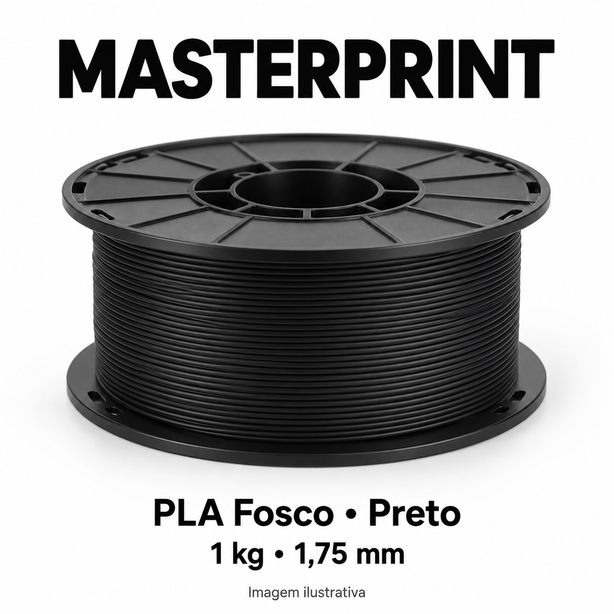 Filamento PLA Fosco — cor Preto