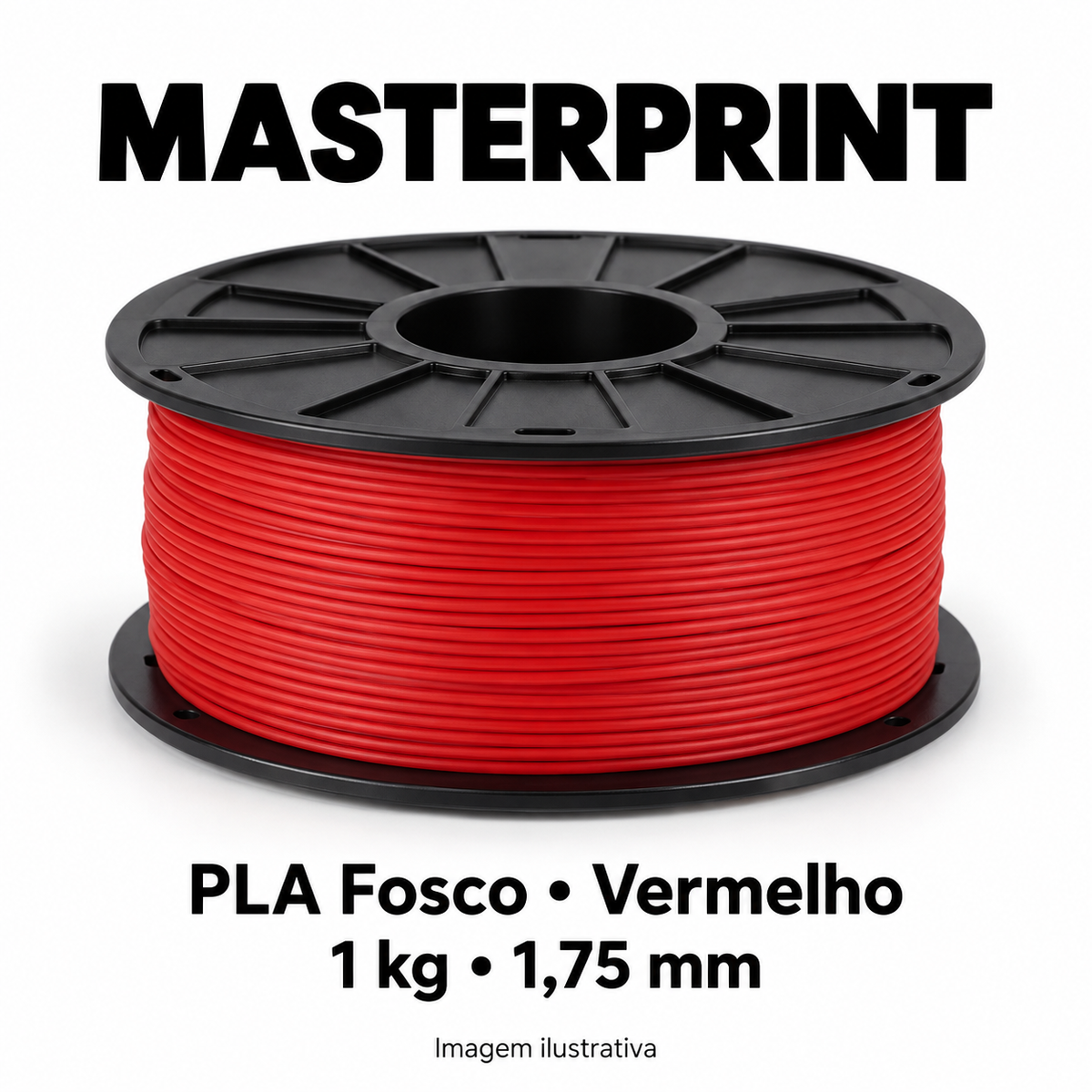 Filamento PLA Fosco — cor Vermelho