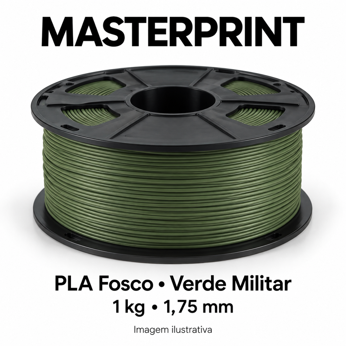 Filamento PLA Fosco — cor Verde Militar