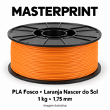 Filamento PLA Fosco — cor Laranja Nascer do Sol