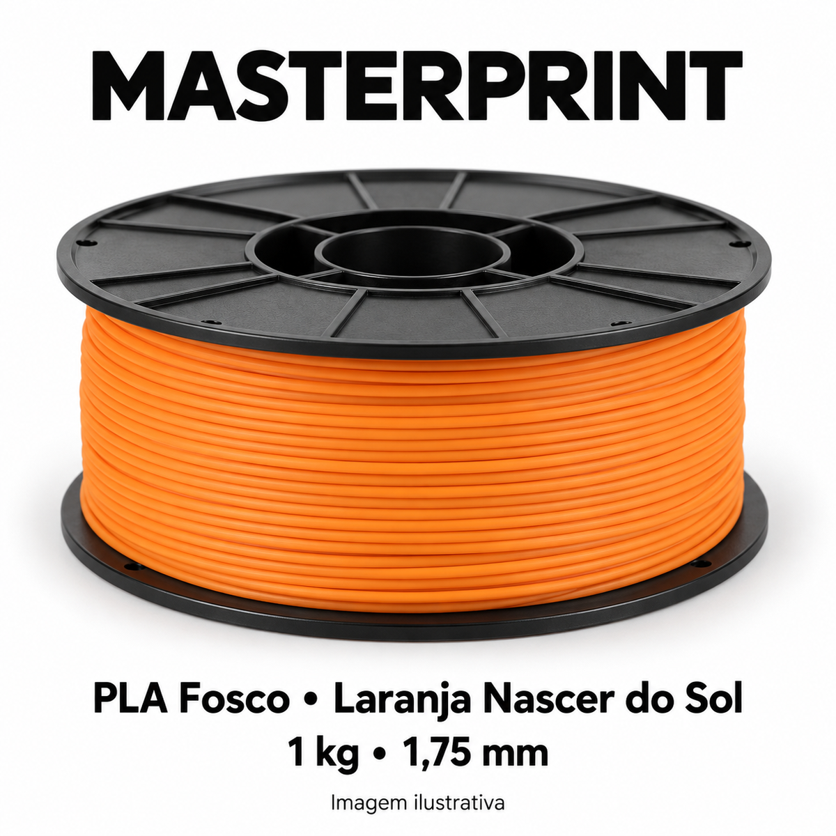 Filamento PLA Fosco — cor Laranja Nascer do Sol