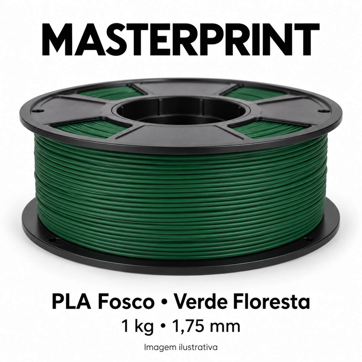 Filamento PLA Fosco — cor Verde Floresta