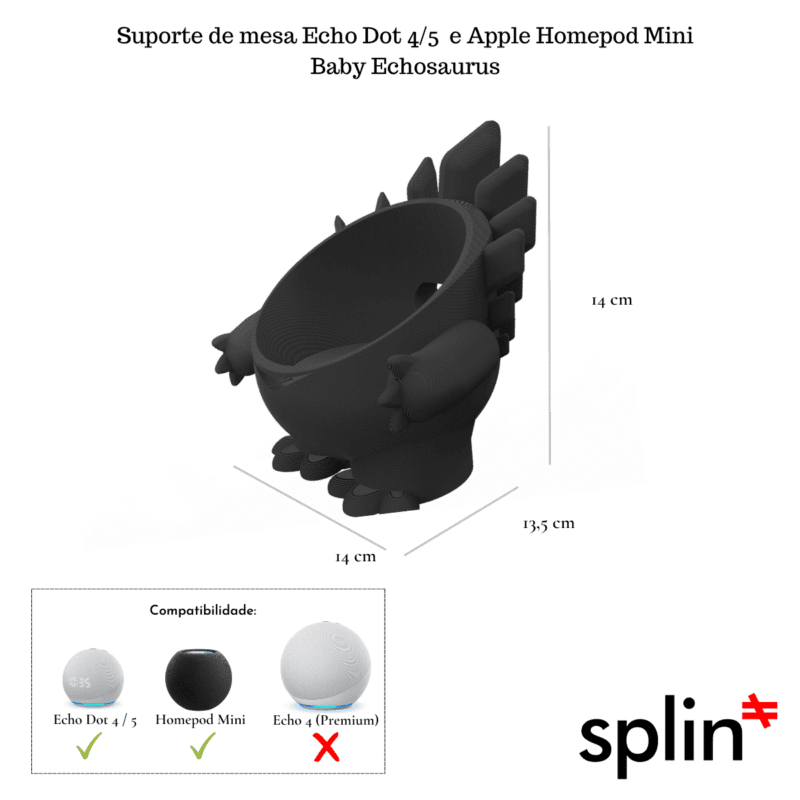 Skin para Echo Dot 4 ou 5 modelo Dino Baby Echosaurus - Imagem 3