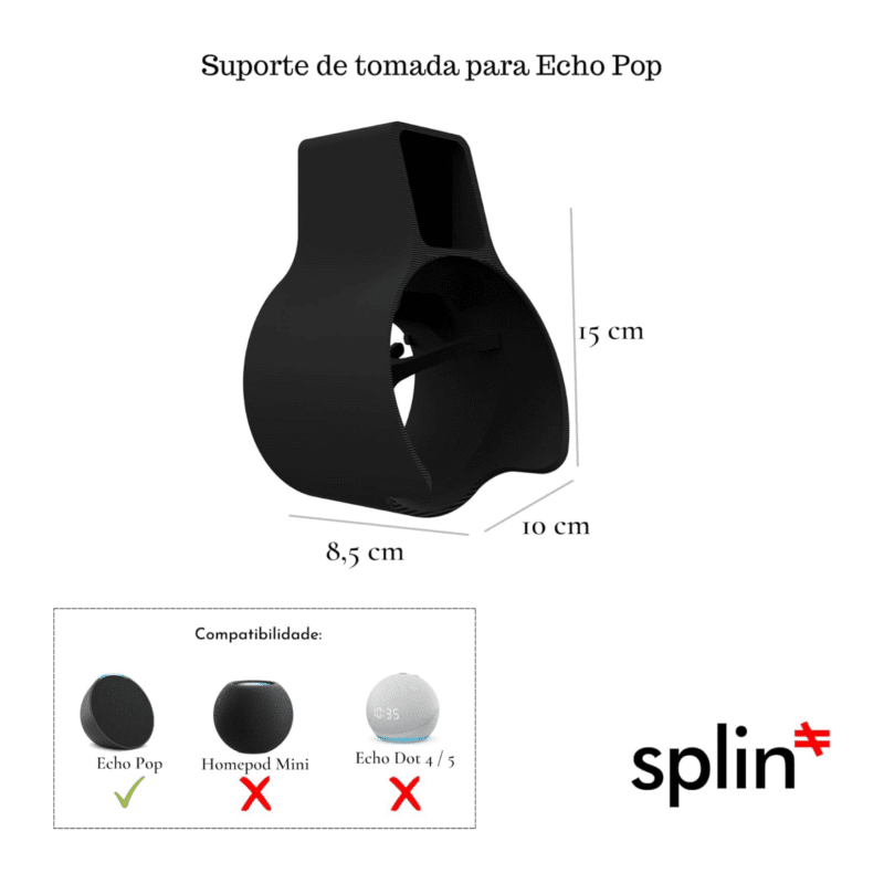 Suporte de tomada para Echo Pop - Modelo Compacto sem fios - Tomada horizontal - Imagem 8