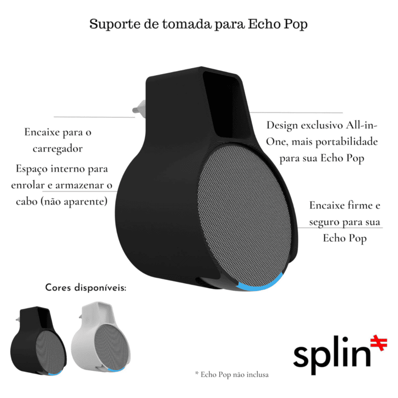 Suporte de tomada para Echo Pop - Modelo Compacto sem fios - Tomada horizontal - Imagem 9