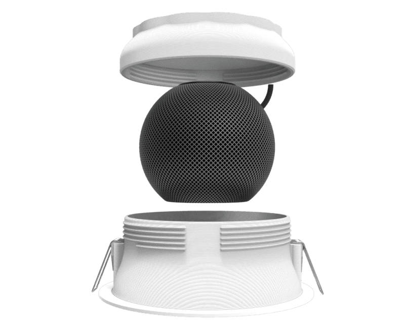 Suporte para embutir no teto, parede ou mesa Splin para Smart Home compatível com Echo dot 4 / 5 e Apple Homepod Mini - Imagem 10